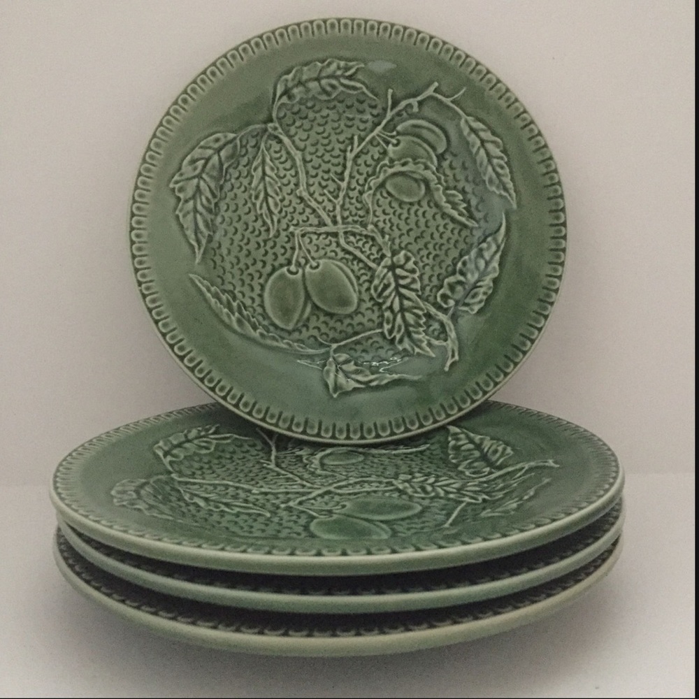 Vintage Bordallo Pinheiro Embossed Salad Plates